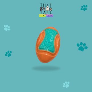 Orange interactive Non-Toxic Soft Latex Chew Squeaky Rugby Ball for Dogs and Puppies