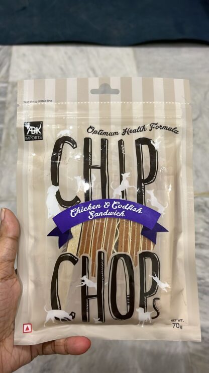 Chip Chop Treats for Dogs(chicken and codfish sandwich)