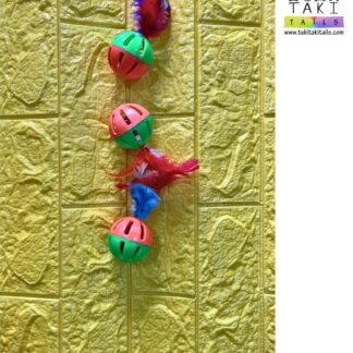 Cat toy with feathers